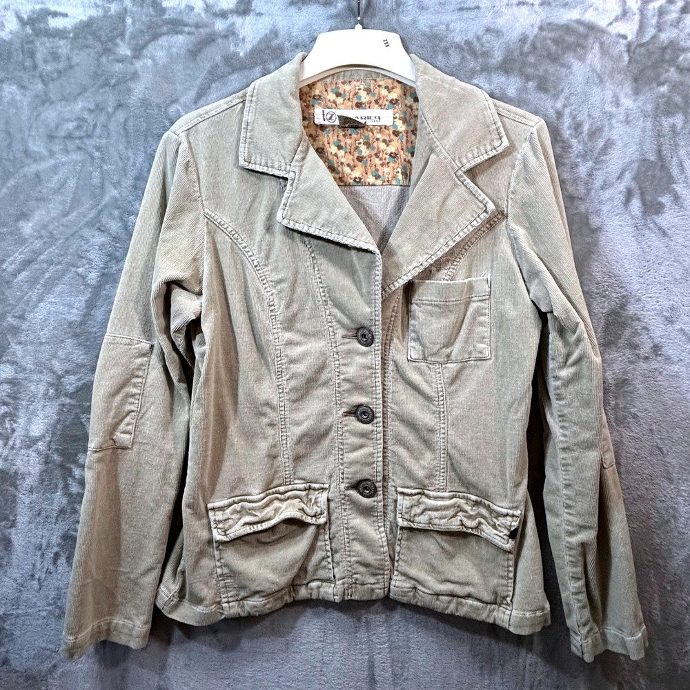 Vintage Z Cavaricci Tan Corduroy Utility Jacket L Gorpcore Indie Boho Y2K Earthy